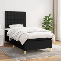 Boxspring met matras stof zwart 100x200 cm - thumbnail