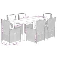 7-delige Tuinset met kussens poly rattan zwart - thumbnail