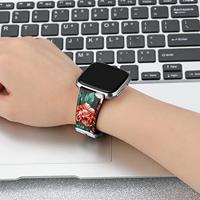 Fitbit Versa 1 / 2 & Lite leren bandje - Bloemenprint - thumbnail