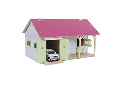 Kids Globe globe paardenstal roze met 2 boxen en berging 1:32