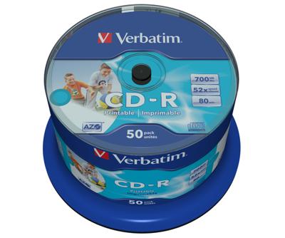 CD-R Verbatim AZO Wide Inkjet Printable 50 Stuks (50 Stuks)