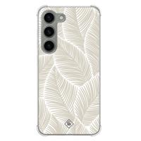 Samsung Galaxy S23 siliconen shockproof hoesje - Palmy leaves beige - thumbnail