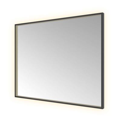 Spiegel Hotbath &MORE 80x100 cm LED-Verlichting Spiegelverwarming Rechthoek Geborsteld Zwart PVD