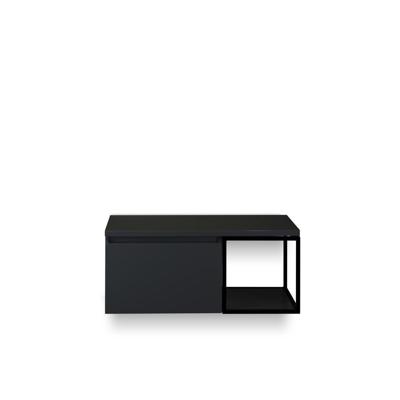 Frozen Badmeubelset 100 cm - Greeplijst in kleur - Zwart Frame - Wastafel Bovenblad Zwart Mat