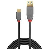 LINDY 36895 USB-kabel USB 3.2 Gen1 USB-A bus, USB-C stekker 0.15 m Zwart Afgeschermd (drievoudig) - thumbnail