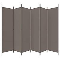 Kamerscherm met 6 panelen 300x220 cm stof antracietkleurig - thumbnail