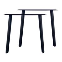 Stalen schuine zwarte tafelpoten 76 bij 10 cm en hoogte 72 cm (5 x 5 cm) - Set van 2 stuks - thumbnail