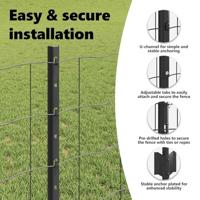 VidaXL Hek met paal grijs 0,8 x 10 m staal - thumbnail