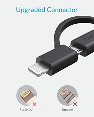Anker Powerline II 3-in-1 kabel, 0,9 m lange lightning-/USB-C/micro-USB-kabel, voor de iPhone, iPad, LG, Galaxy, Xperia, Android mobiele telefoons en nog veel meer (zwart)