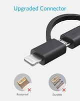 Anker Powerline II 3-in-1 kabel, 0,9 m lange lightning-/USB-C/micro-USB-kabel, voor de iPhone, iPad, LG, Galaxy, Xperia, Android mobiele telefoons en nog veel meer (zwart) - thumbnail