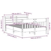 Bedframe zonder matras massief grenenhout wit 140x200 cm - thumbnail
