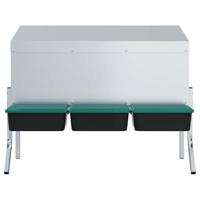 Kippennestkast 3 compartimenten met poten gegalvaniseerd staal - thumbnail