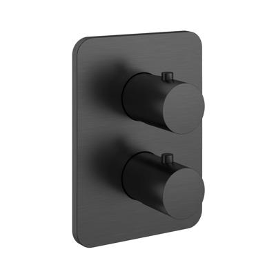 Hotbath Douchethermostaat Gal Inbouw 2-weg Omstel Geborsteld Gunmetal PVD Hotbath Douchethermostaat Gal Inbouw 2-weg Omstel Geborsteld Gunmetal PVD