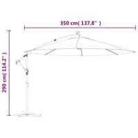 VidaXL Zweefparasol met led-verlichting 350 cm terracottakleurig - thumbnail