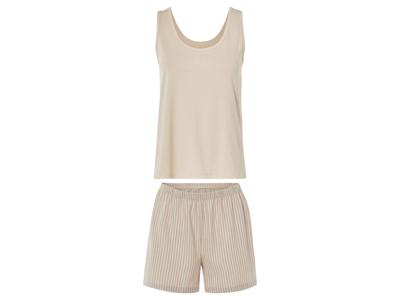 esmara Korte linnen dames pyjama (Beige, S (36-38))