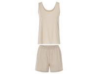 esmara Korte linnen dames pyjama (Beige, S (36-38)) - thumbnail