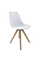 byLIVING 2 stoelen Kira (Wit/eiken) - thumbnail