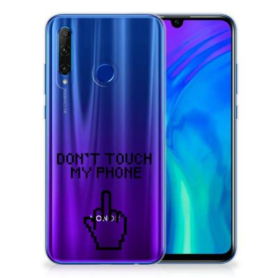 Honor 20 Lite Silicone-hoesje Finger Don't Touch My Phone Honor 20 Lite Silicone-hoesje Finger Don't Touch My Phone