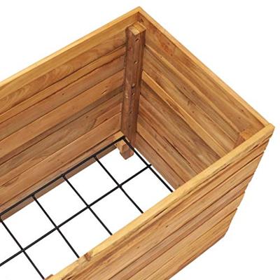 VidaXL Plantenbak verhoogd 100x40x38 cm gerecycled teakhout en staal