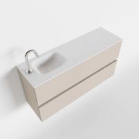 MONDIAZ ADA 100cm toiletmeubel linen. LEX wastafel talc links 1 kraangat - thumbnail