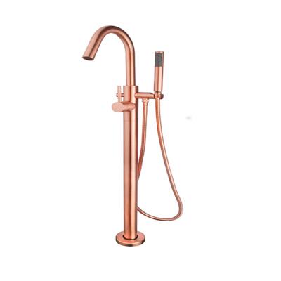 Wiesbaden Vrijstaande Badmengkraan Caral Compleet met Handdouche Geborsteld Koper