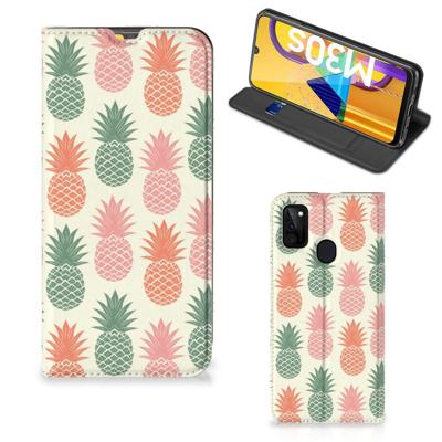 Samsung Galaxy M30s | M21 Flip Style Cover Ananas Samsung Galaxy M30s | M21 Flip Style Cover Ananas
