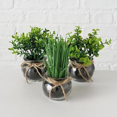 Boltze Home Kunstplant in glazen pot ø13x15cm