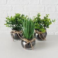 Boltze Home Kunstplant in glazen pot ø13x15cm - thumbnail