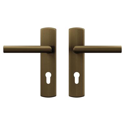 AXA AXA Curve klik deurkruk Milan op schild profielcilindergat 72mm - aluminium/brons