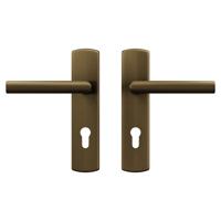 AXA AXA Curve klik deurkruk Milan op schild profielcilindergat 72mm - aluminium/brons - thumbnail