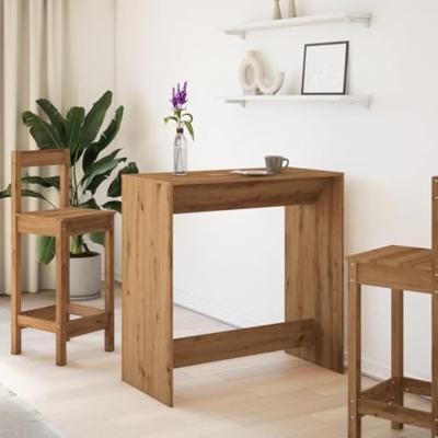 Bartafel 102x50x103,5 cm bewerkt hout artisanaal eikenkleur