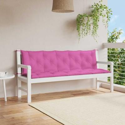 Bankkussens 2 st 180x50x7 cm stof roze