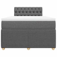 Boxspring met matras stof donkergrijs 120x190 cm - thumbnail