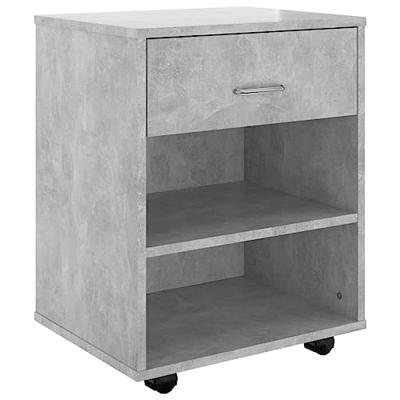 VidaXL Rolkast 46x36x59 cm bewerkt hout betongrijs VidaXL Rolkast 46x36x59 cm bewerkt hout betongrijs