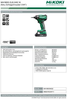 WH18DD WQZ ACCU SLAGSCHROEVENDRAAIER 18V, BL,