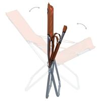 Strandstoelen 2 st inklapbaar stof bruin - thumbnail