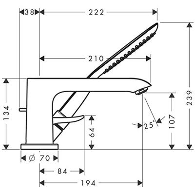 Hansgrohe Metris 3-gats badrandmengkraan afbouwdeel, chroom Hansgrohe Metris 3-gats badrandmengkraan afbouwdeel, chroom
