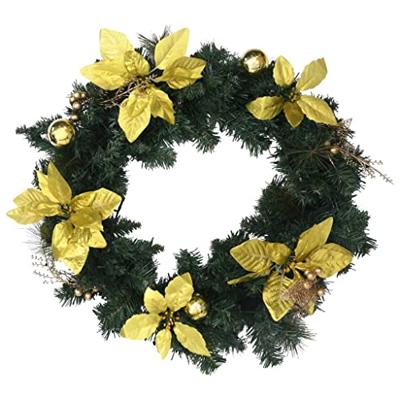 VidaXL Kerstkrans met led lampjes 60 cm pvc groen