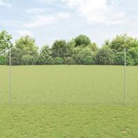 VidaXL Hek met paal zilver 1,6 x 10 m staal - thumbnail