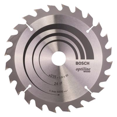 Bosch Accessories Optiline Wood 2608640725 Hardmetaal-cirkelzaagblad 235 x 30 x 2.8 mm Aantal tanden: 24 1 stuk(s)