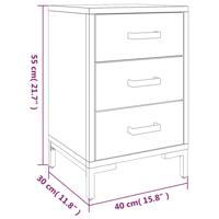 Nachtkastjes 2 st 40x30x55 cm massief grenenhout zwart - thumbnail