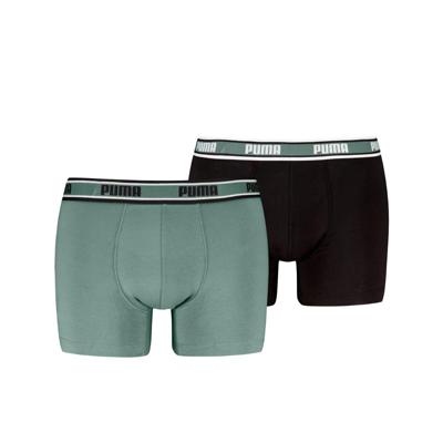Puma Boxershorts Logo Elastic 2-pack Dark Sage / Black-M