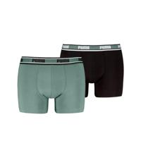 Puma Boxershorts Logo Elastic 2-pack Dark Sage / Black-M - thumbnail
