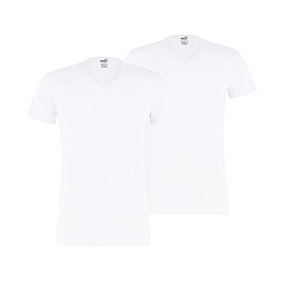Puma Basic V-Hals T-Shirt 2-Pack Heren Wit - Maat XL - Kleur: Wit | Soccerfanshop