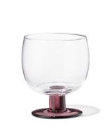 HEMA Wijnglas 290ml glas gekleurde voet (bordeauxrood) - thumbnail