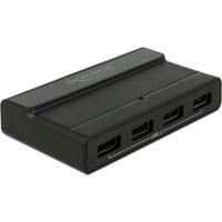 DeLOCK externe usb 3.2 gen 2 4 port hub 10gbps usb-hub (zwart) - thumbnail