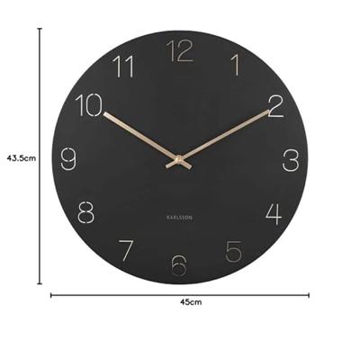 Karlsson WandklokCharm zwart - Ø 40cm - KA5762BK