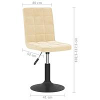 Eetkamerstoelen draaibaar 6 st fluweel crèmekleurig - thumbnail
