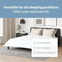 VidaXL Hoofdkussen met kussen wit katoen en polyester - thumbnail