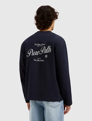 Pure Path Italian Dream Longsleeve T-Shirt Heren Donkerblauw - Maat L - Kleur: Donkerblauw | Soccerfanshop